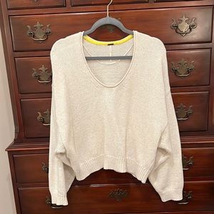 Free people cropped v neck sweater